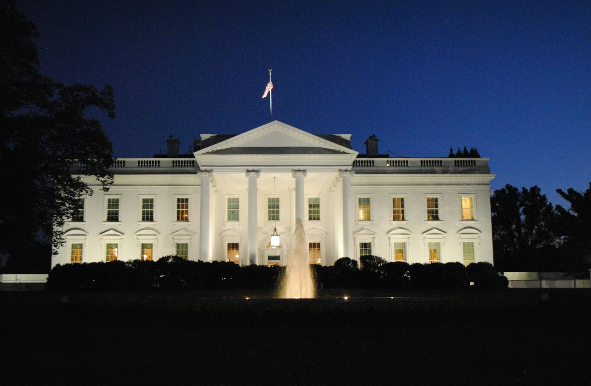 White House at night.